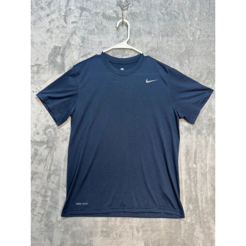 Nike Mens Large Dri-FIT Navy Blue Short Sleeve Athletic Performance T Shirt